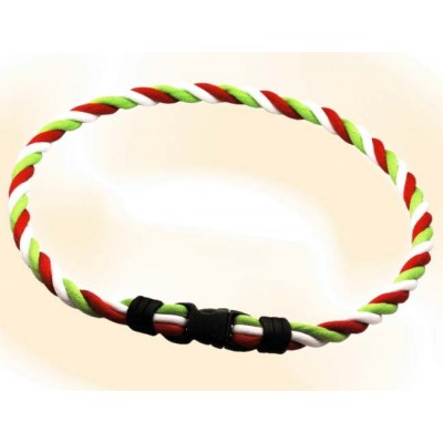 Браслет ионовый Ionen Power Halskette зеленый/белый/красный Small