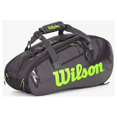 Чехол-сумка для ракеток Wilson Super Tour 2 Comp Large 9 Pack (черный/зеленый)