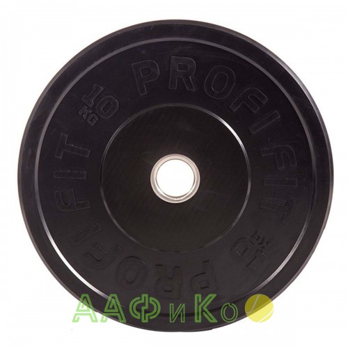 Диск для штанги каучуковый, черный PROFI-FIT D-51, 10 кг