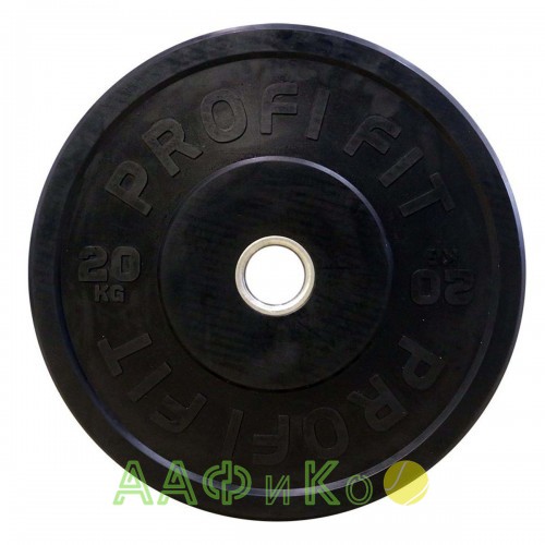 Диск для штанги каучуковый, черный PROFI-FIT D-51, 20 кг