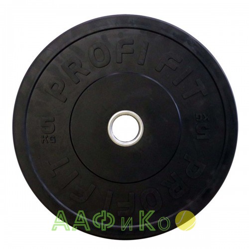 Диск для штанги каучуковый, черный PROFI-FIT D-51, 5 кг