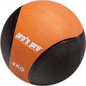 Мяч набивной (медицинбол) Medizinball черно/оранжевый  4 кг