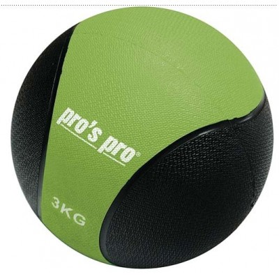 Мяч набивной (медицинбол) Medizinball зелено/черный  3 кг